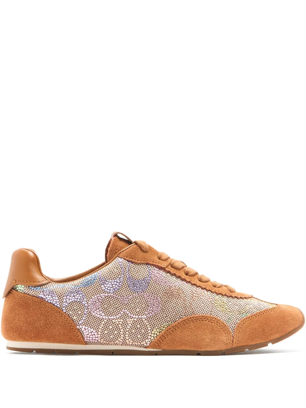 Coach Sneakers verfraaid met kristallen Beige