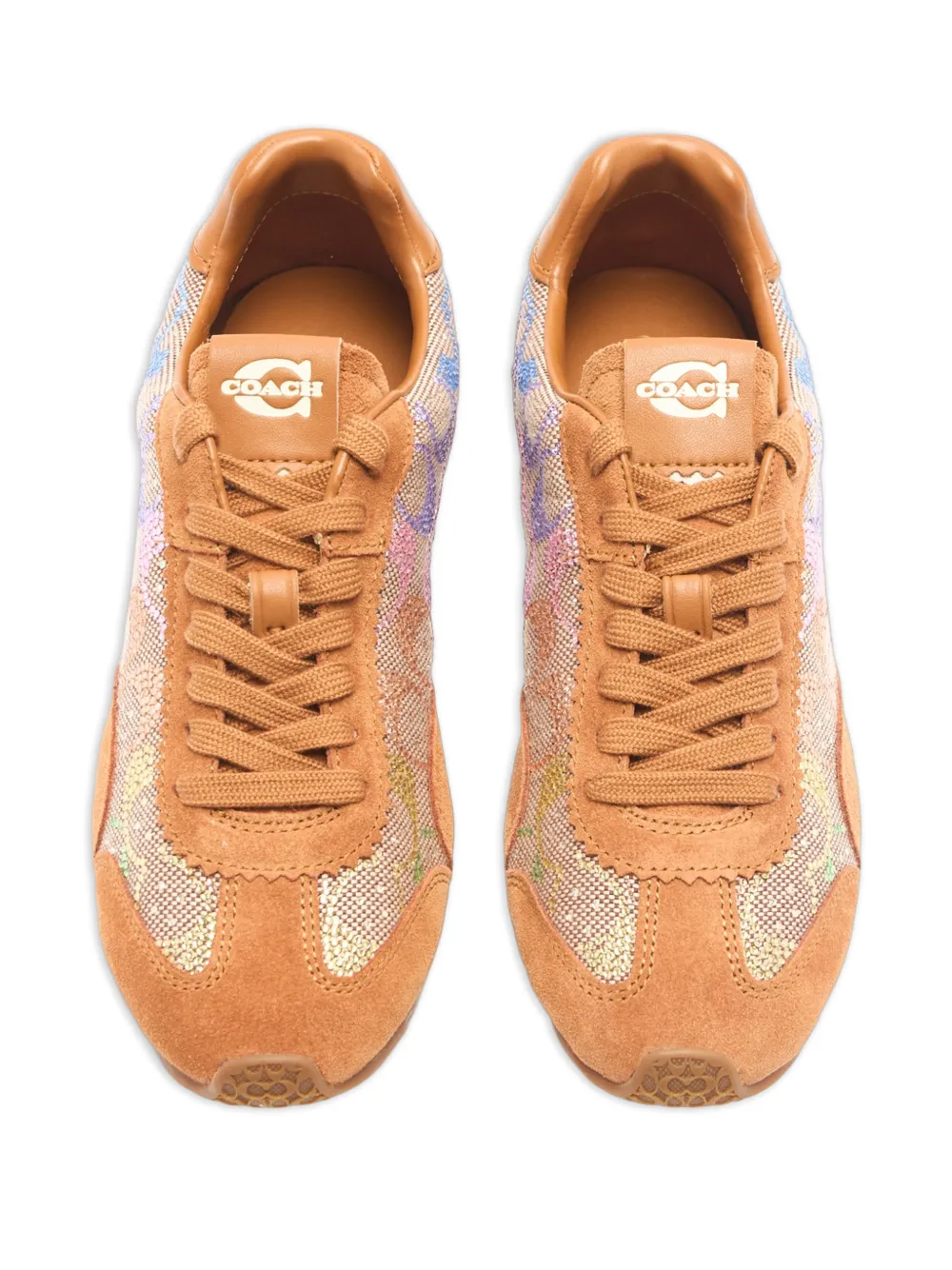 Coach Sneakers verfraaid met kristallen Beige