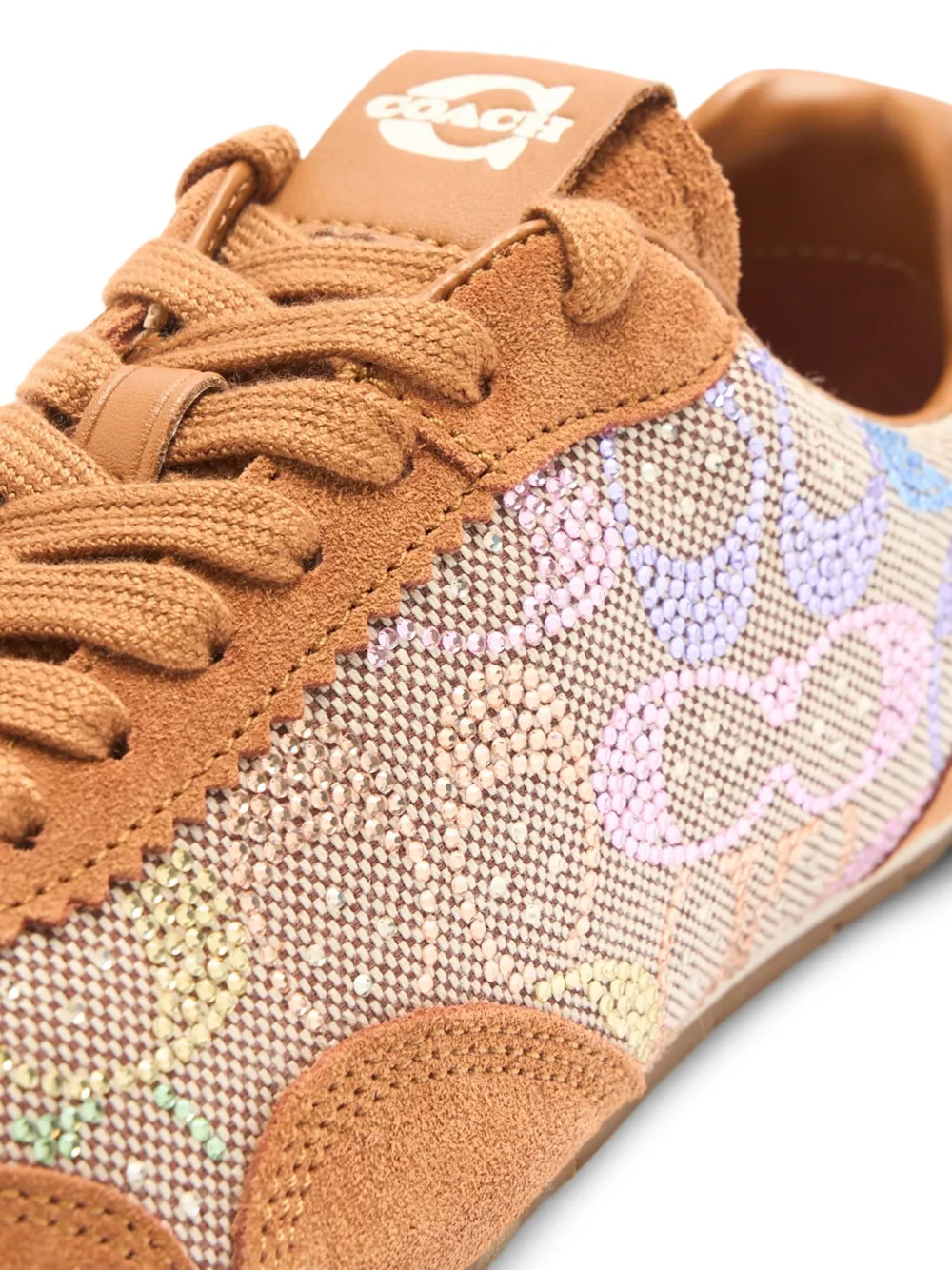 Coach Sneakers verfraaid met kristallen Beige