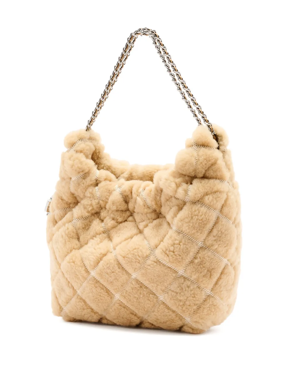 Tory Burch Fleming lammy mini-tas Beige