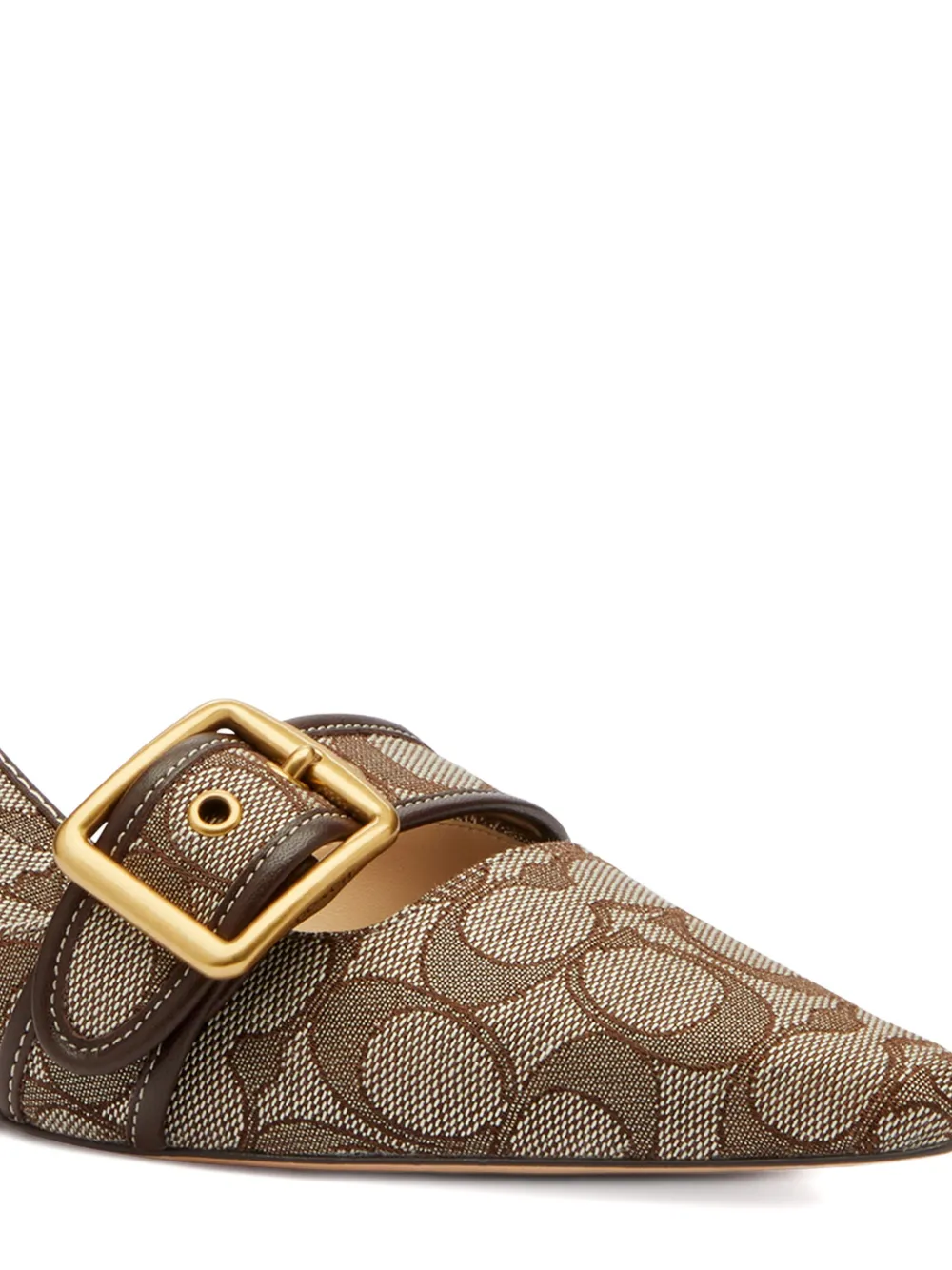 Coach Slingback sandalen met monogram-jacquard Beige