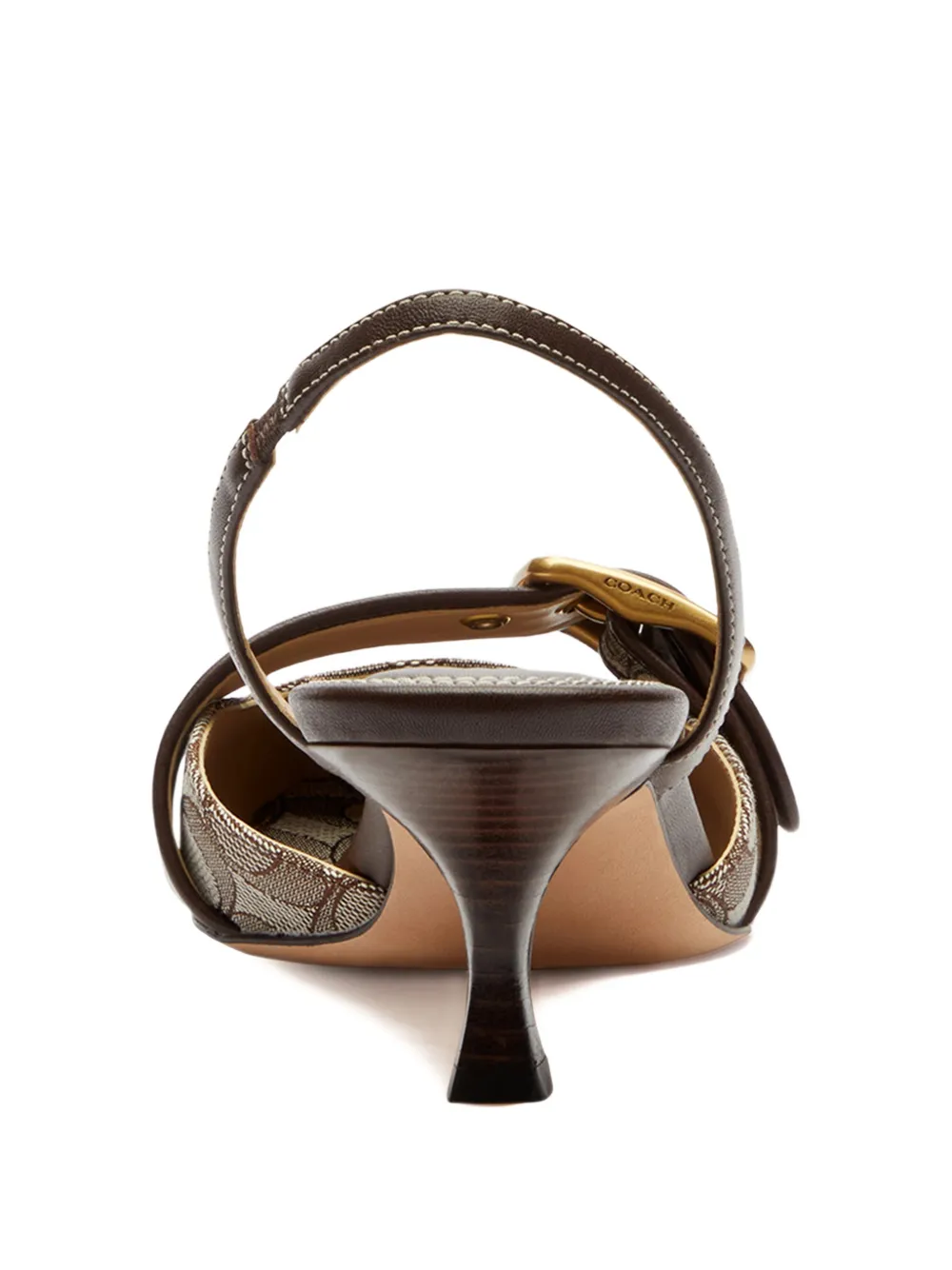 Coach Slingback sandalen met monogram-jacquard Beige