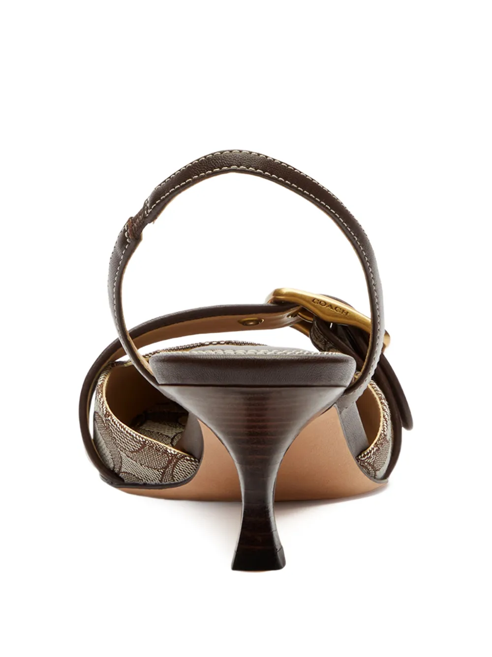 Coach Slingback sandalen met monogram-jacquard Beige