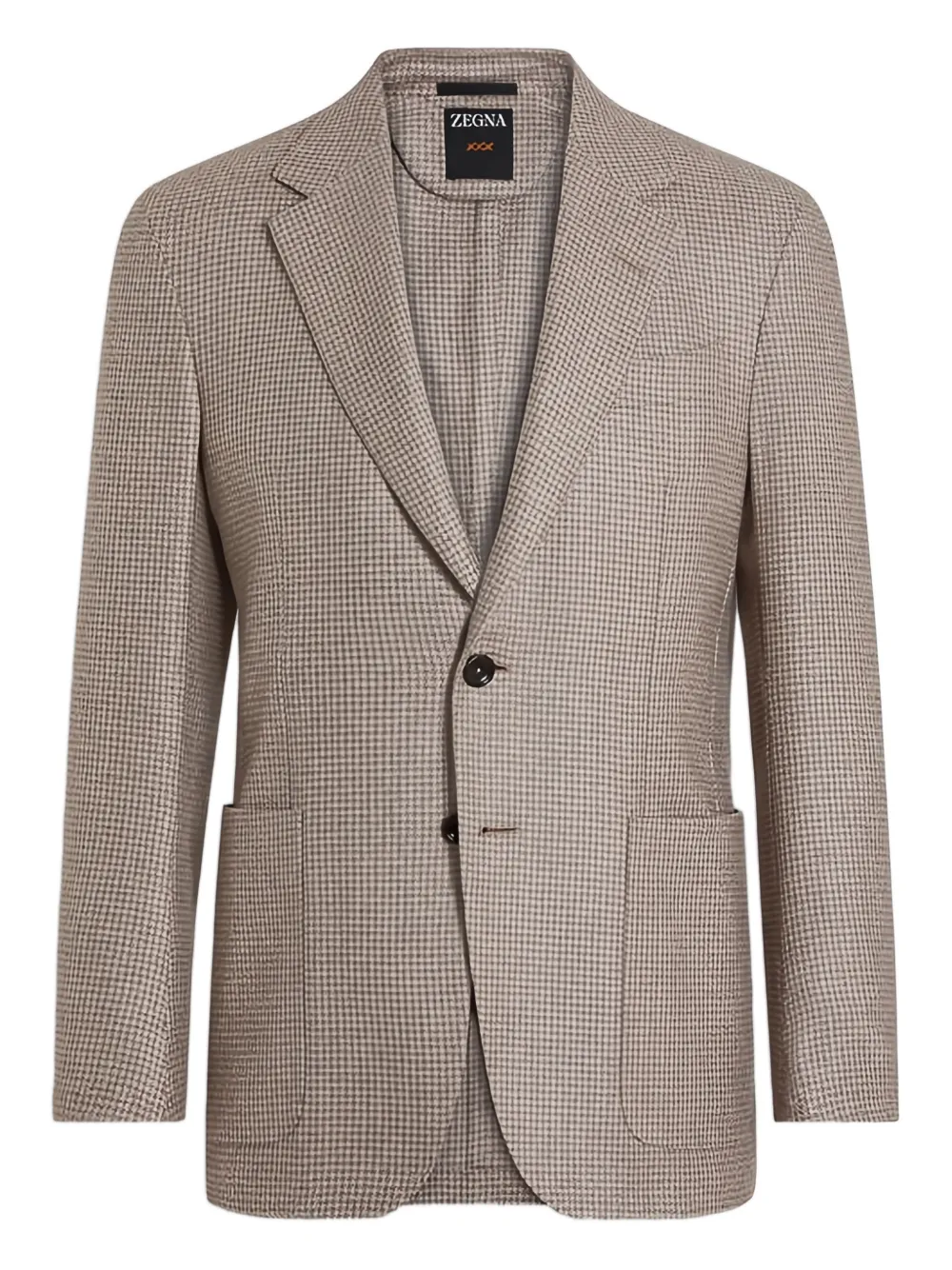 Zegna houndstooth pocketed blazer - Nude