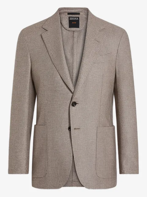 Zegna houndstooth pocketed blazer