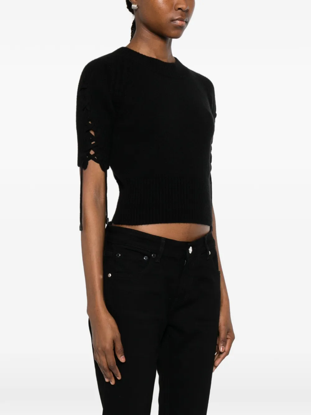 Ermanno Scervino Top met korte mouwen Zwart