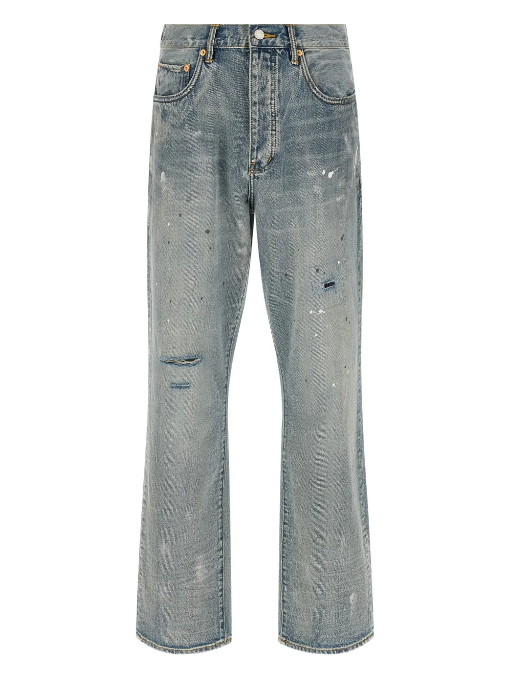 Purple Brand P011 slash-paint jeans - Blu