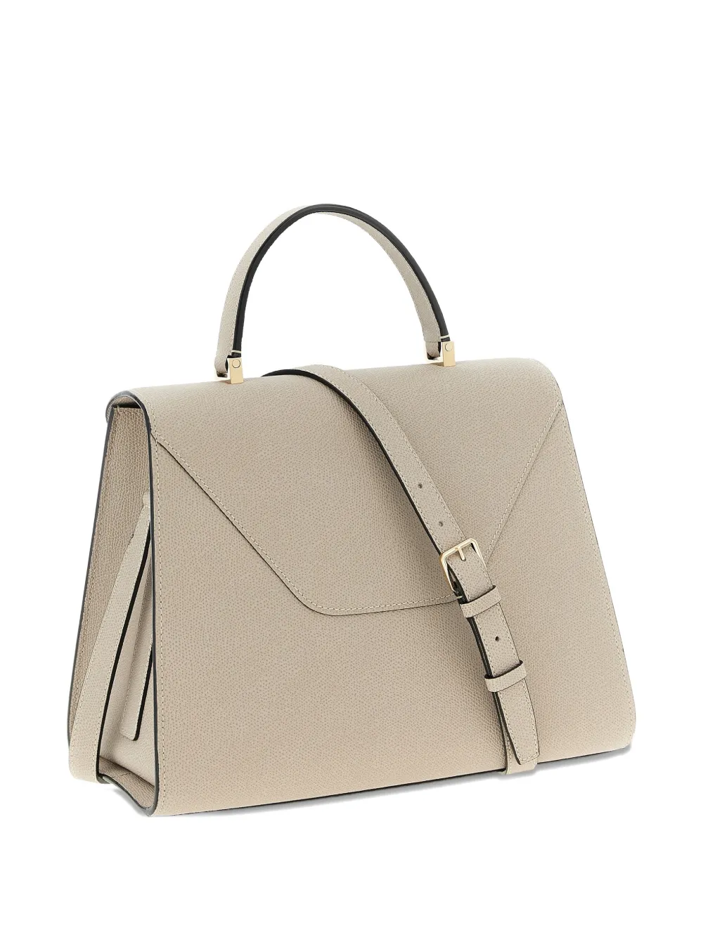 Valextra large Iside flap leather tote bag - Beige