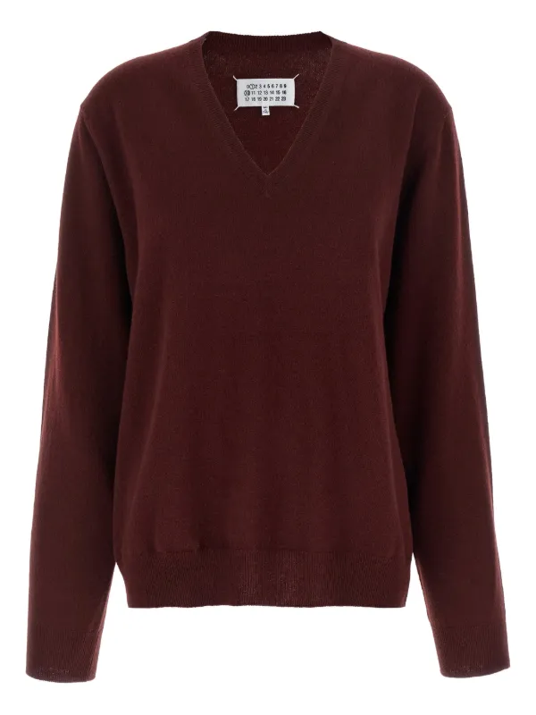 maison martin margiela Vネック ニット セーター S Maison Margiela Vネック セーター | レッド | FARFETCH JP