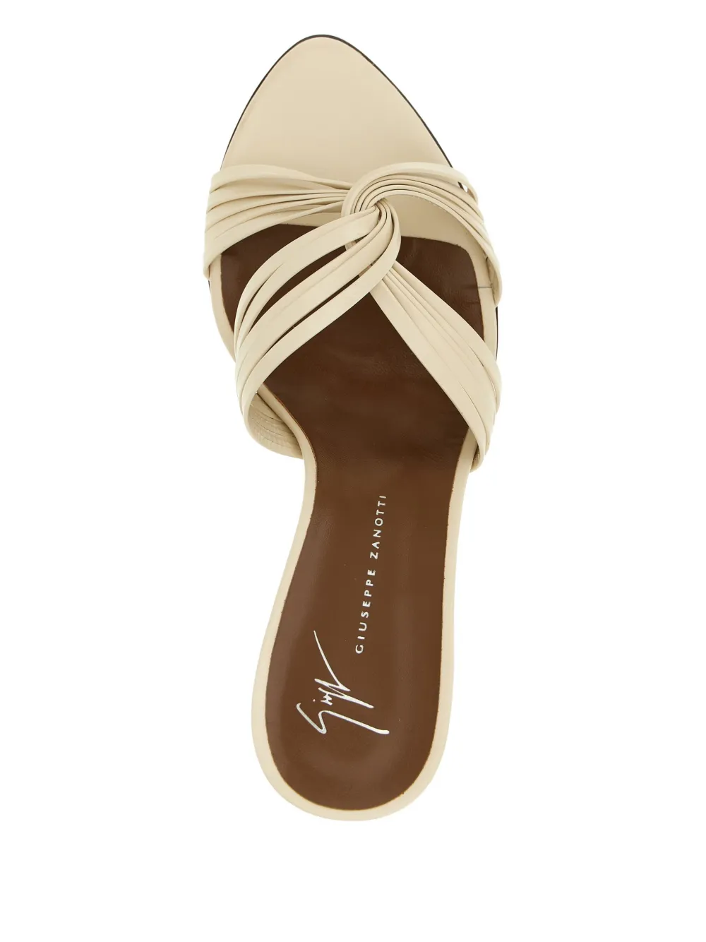 Giuseppe Zanotti Clandestino leren sandalen met hak Beige