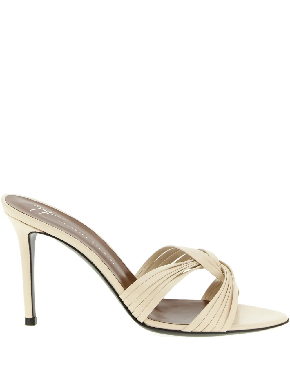 Giuseppe Zanotti Clandestino leren sandalen met hak Beige