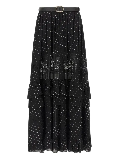 Self-Portrait chiffon lace maxi skirt