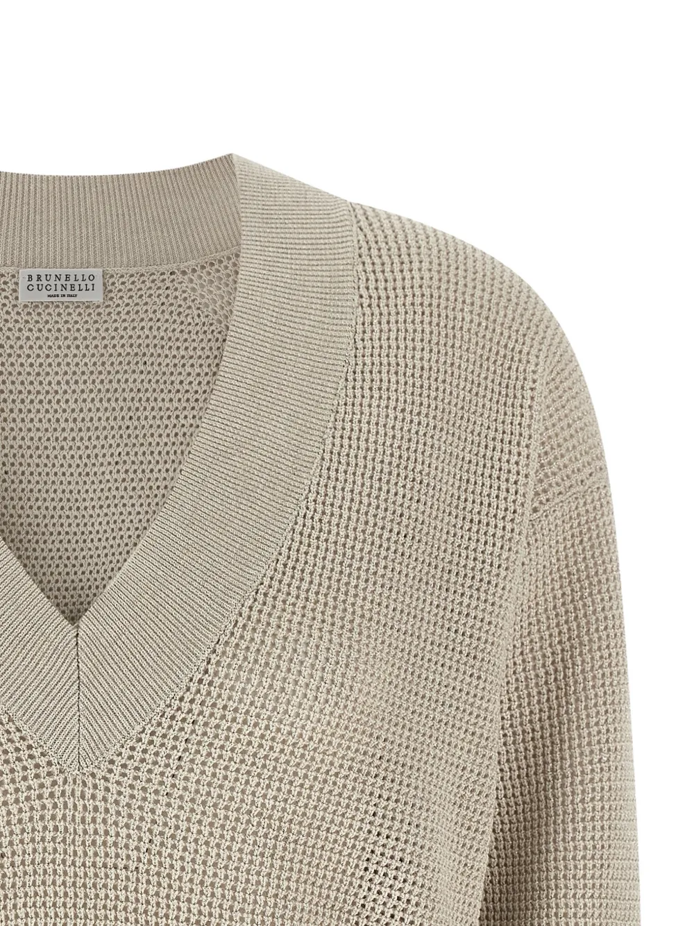 Openwork V-Neck Sweater