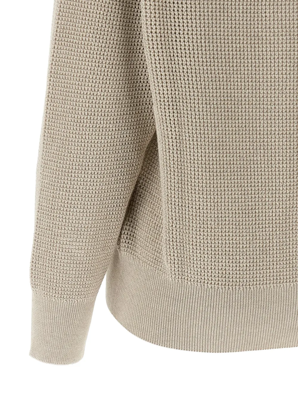 Openwork V-Neck Sweater