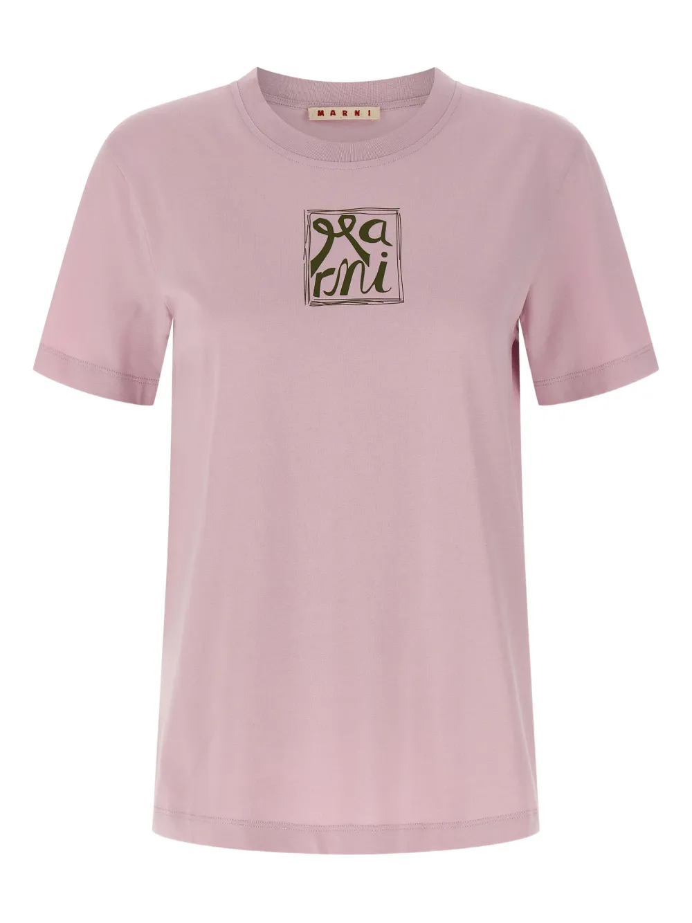 Marni logo-print crew neck T-shirt - Rosa