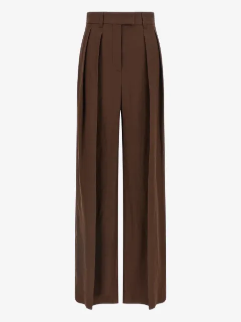 Brunello Cucinelli viscose and linen fluid twill Sartorial wide trousers