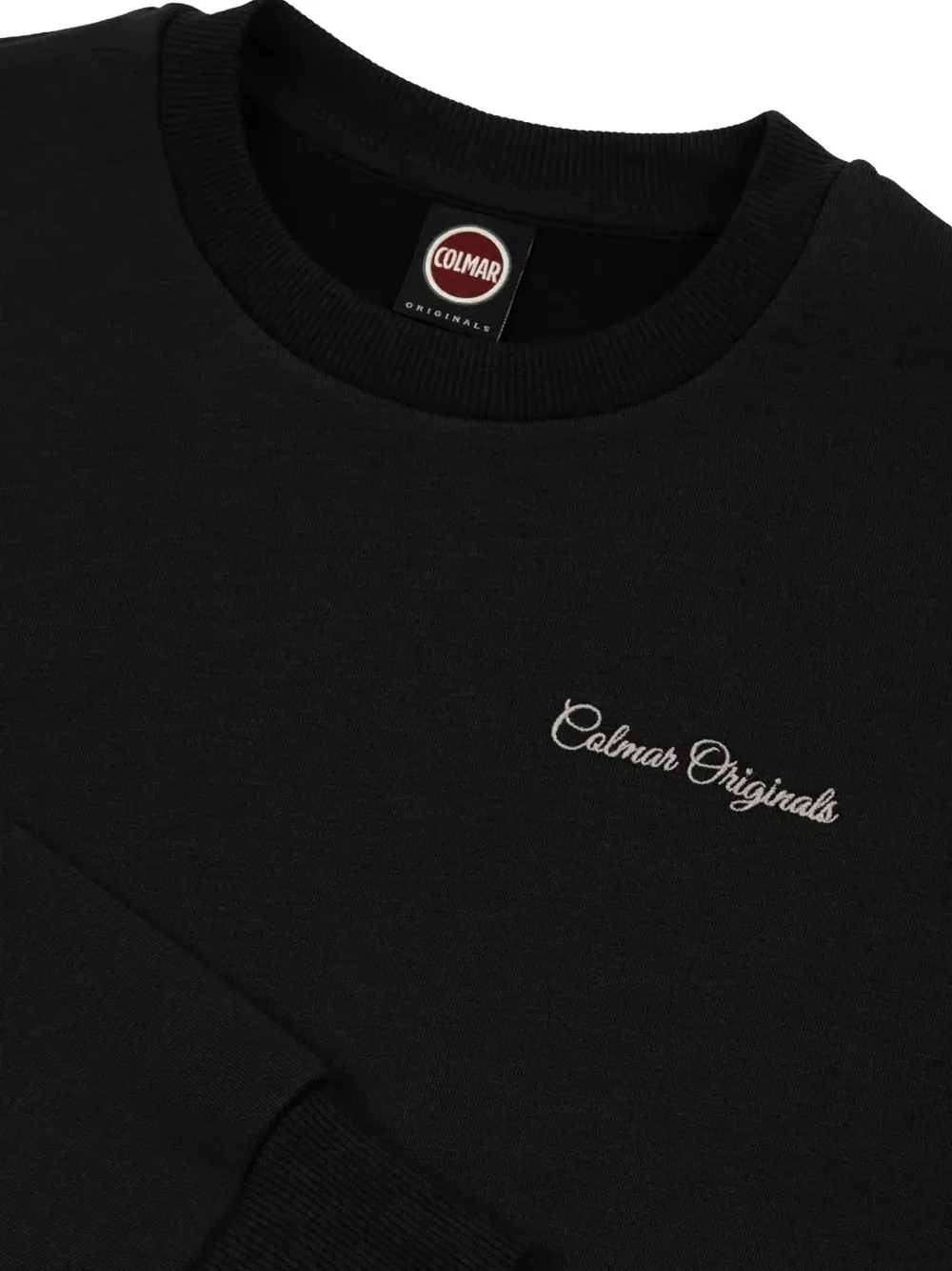 Colmar Cropped Topstitching Sweatshirt - Black 