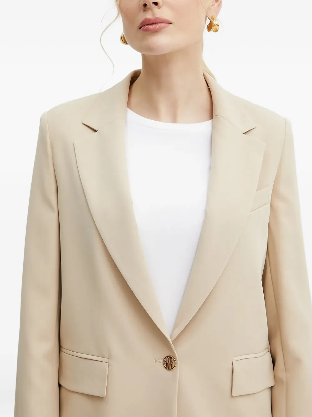 FRACOMINA Blazer met knoopdetail Beige