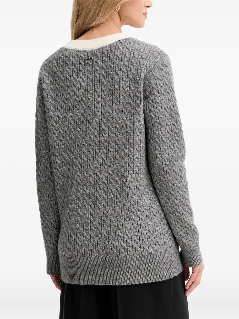  Fracomina V-neck Button Cardigan - Grey 