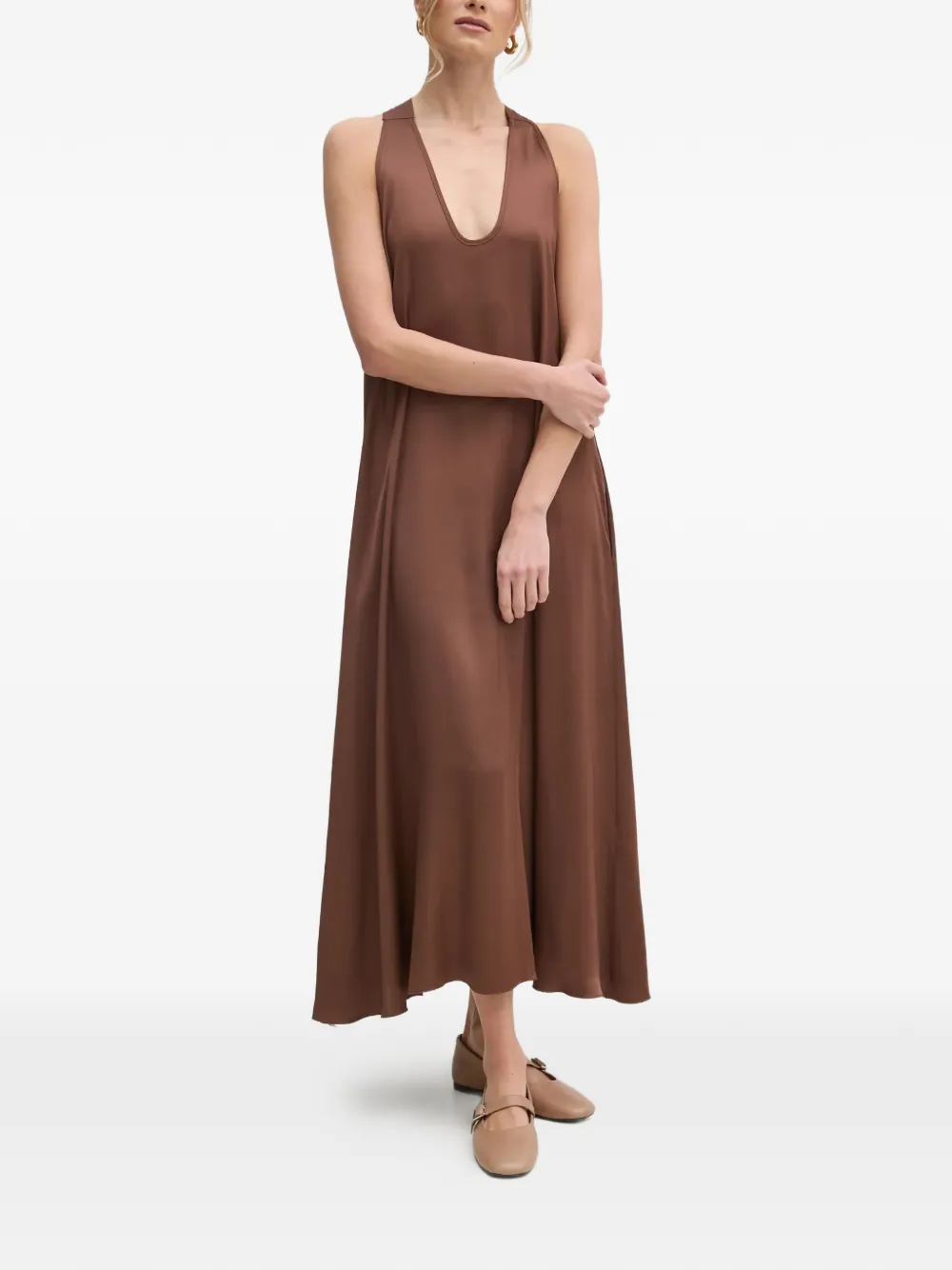 FRACOMINA V-neck tie-back dress - Braun