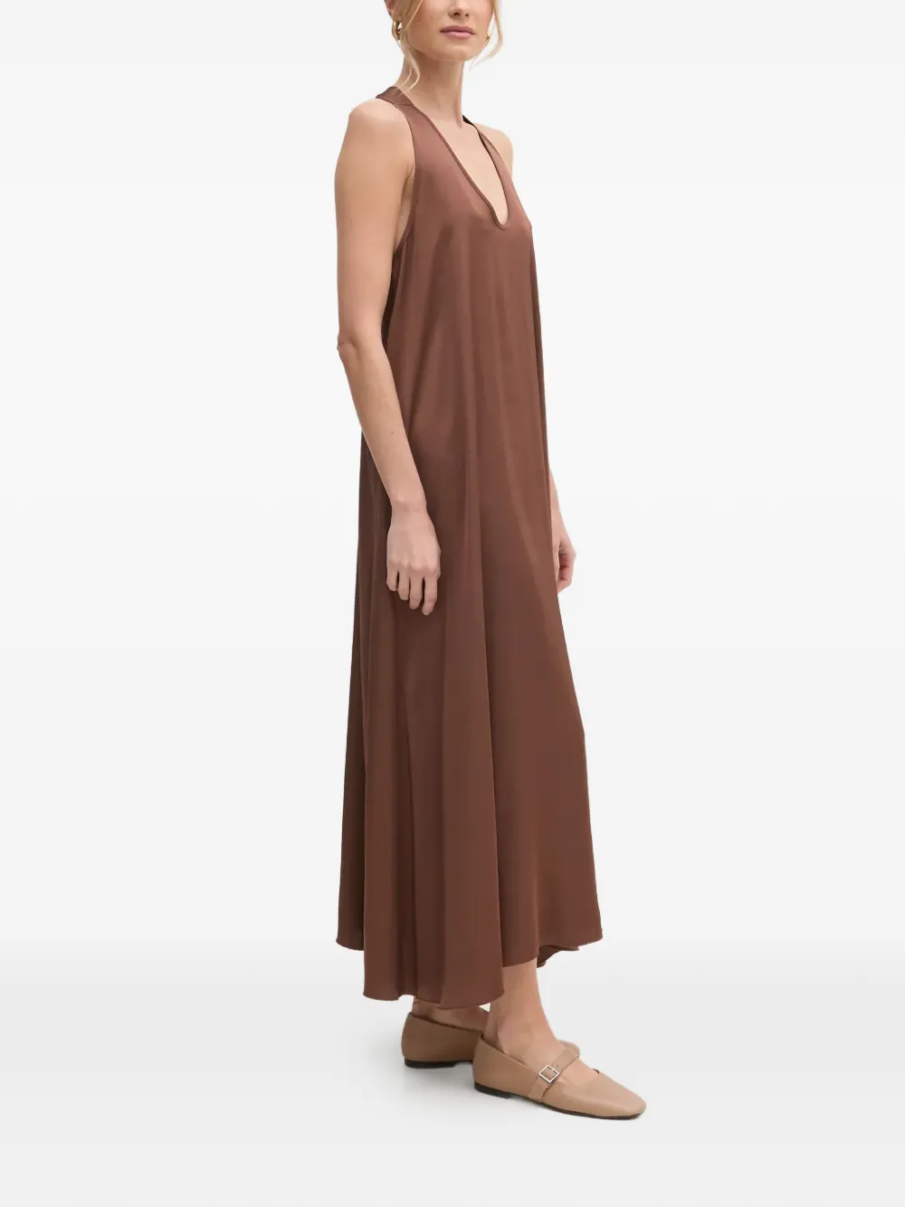FRACOMINA V-neck tie-back dress - Bruin