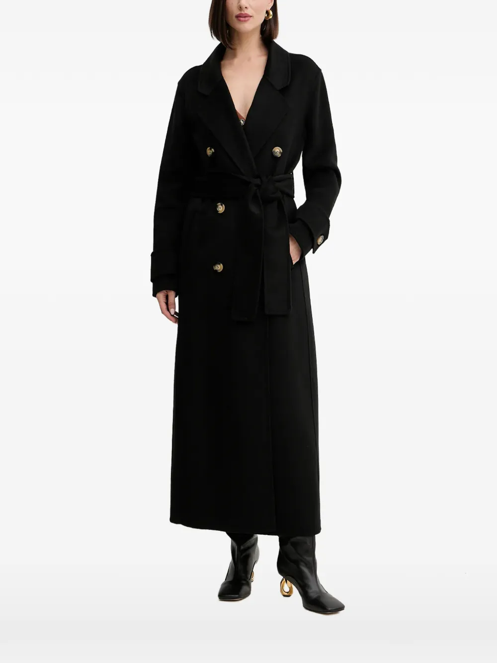 FRACOMINA double-breasted belted coat - Nero