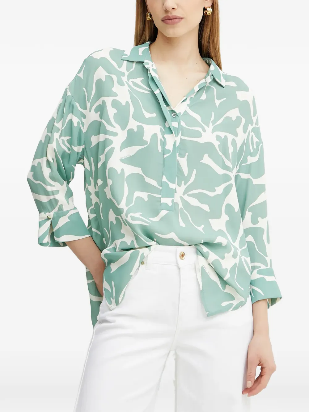 FRACOMINA flowery pattern blouse - Verde