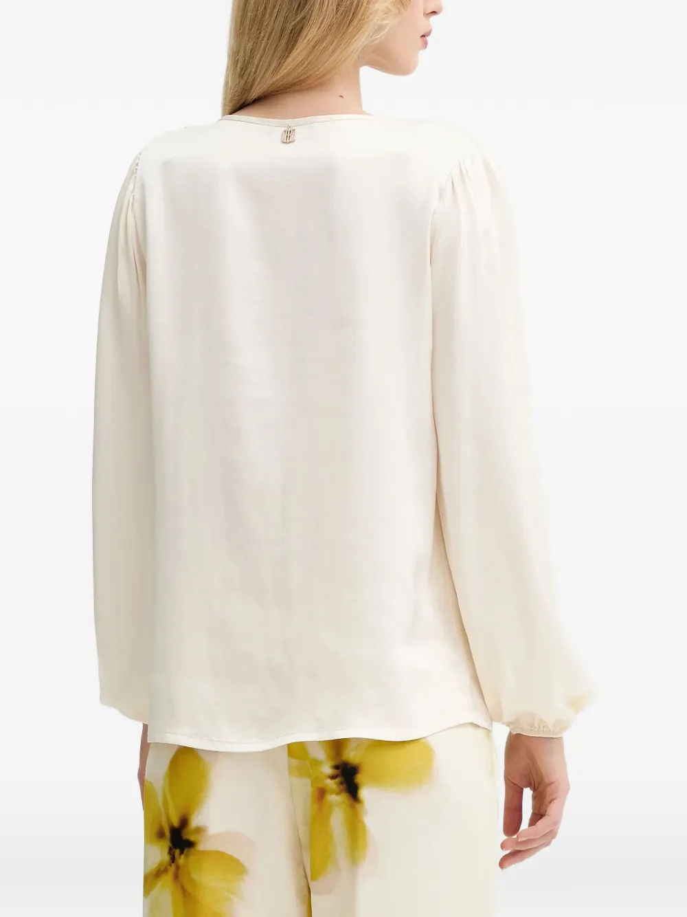  Fracomina Ruffled-detail V-neck Blouse - Neutrals 