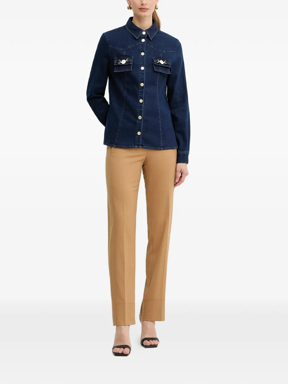 FRACOMINA flap-pocket denim shirt - Blauw