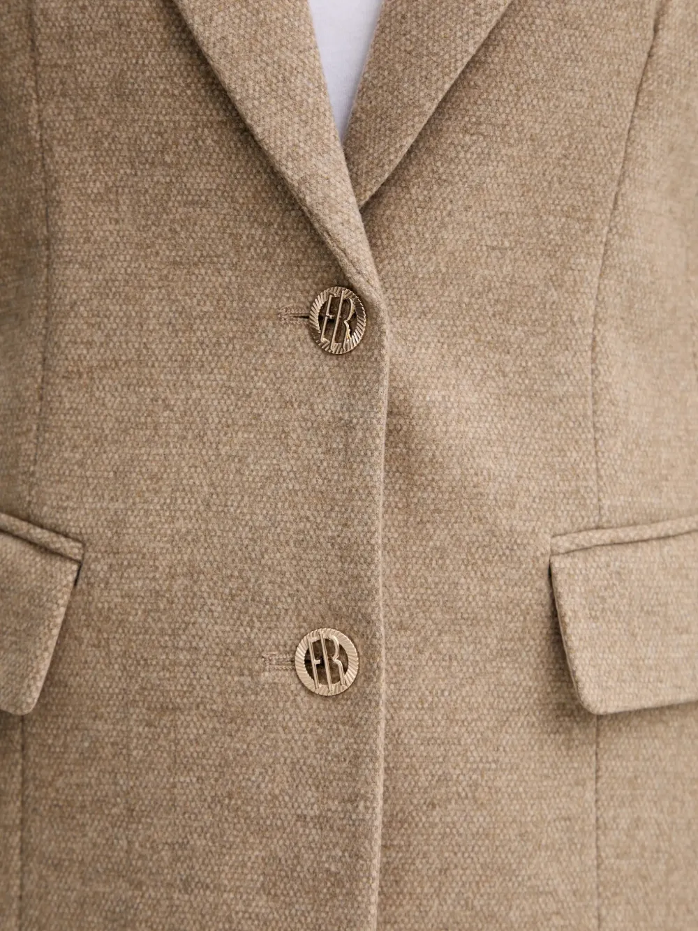 FRACOMINA Blazer met gekerfde revers en knopen Beige