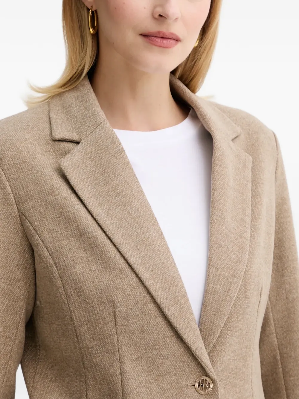 FRACOMINA Blazer met gekerfde revers en knopen Beige