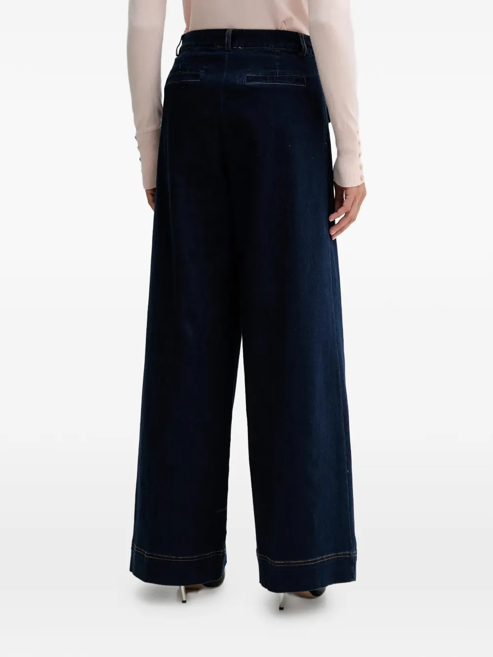 FRACOMINA Jeans met wijde pijpen en zijzak Blauw