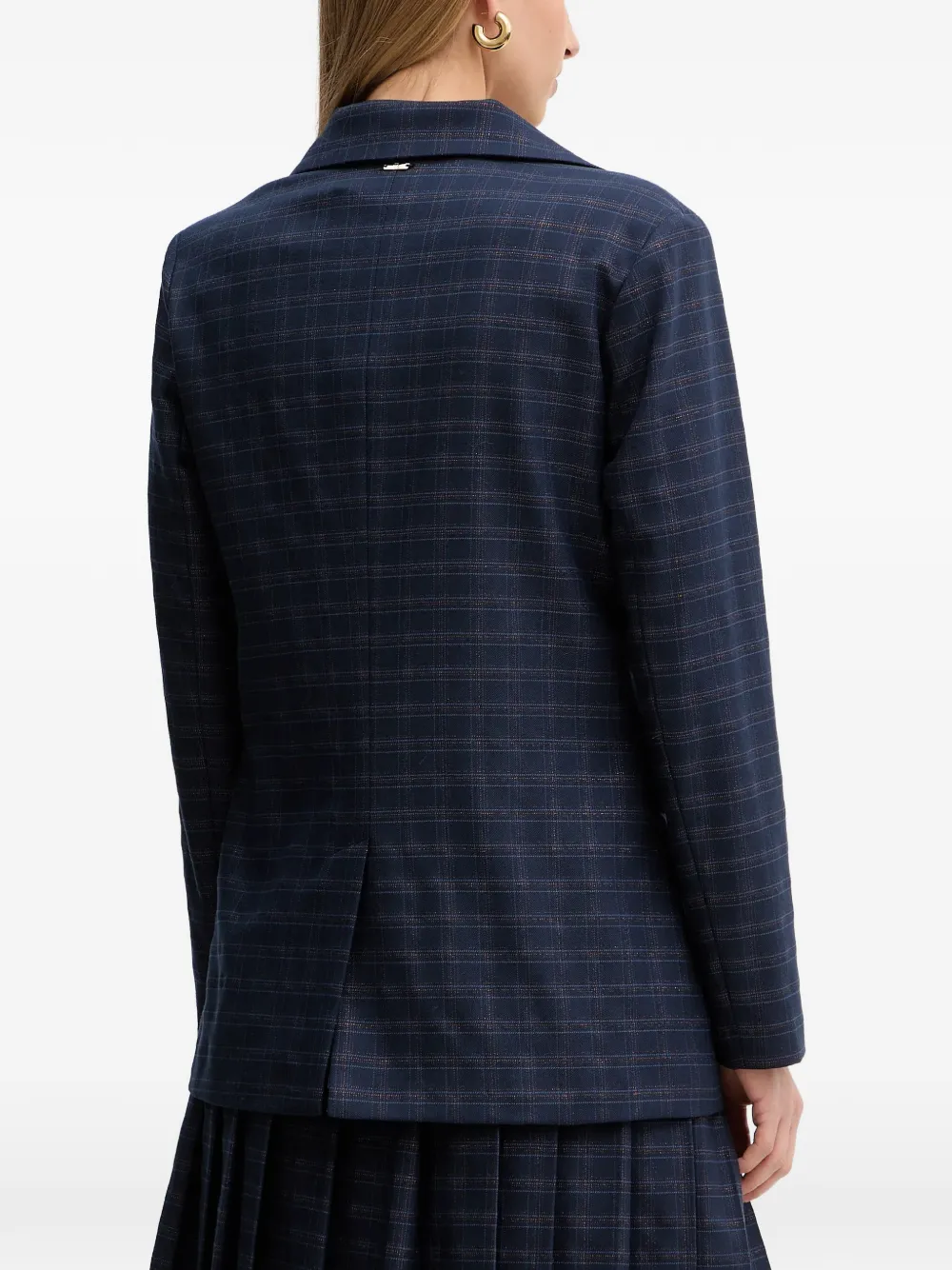  Fracomina Single-breasted Checked Blazer - Blue 