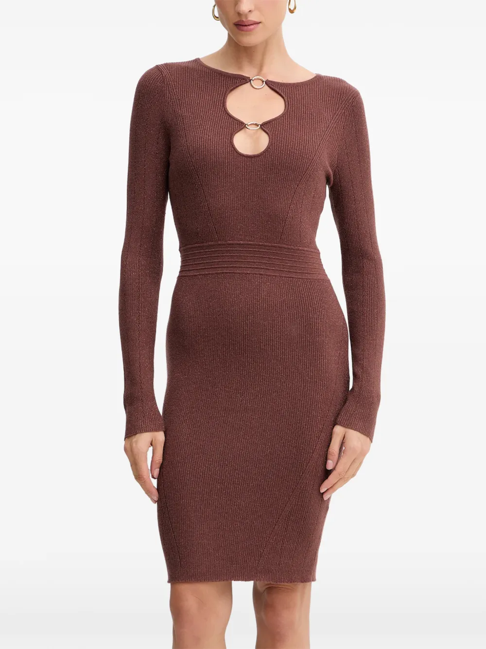 FRACOMINA ring detail dress - Marrone