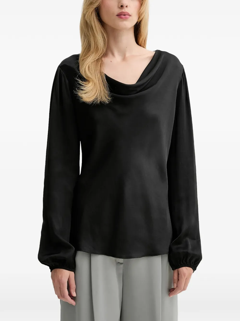 FRACOMINA scoop-neck long-sleeve top - Nero