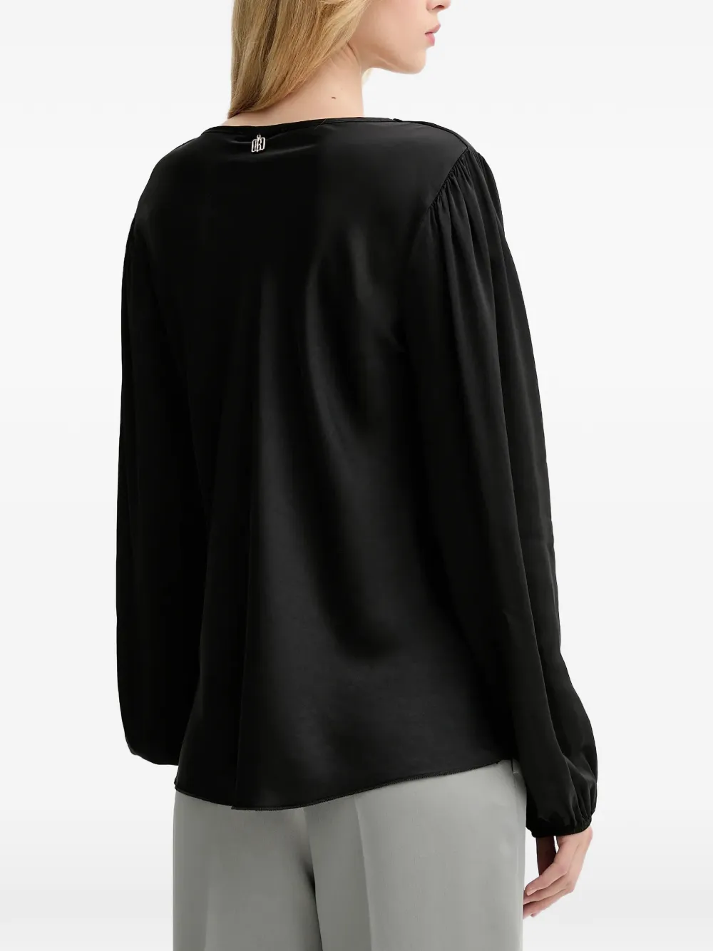  Fracomina Scoop-neck Long-sleeve Top - Black 