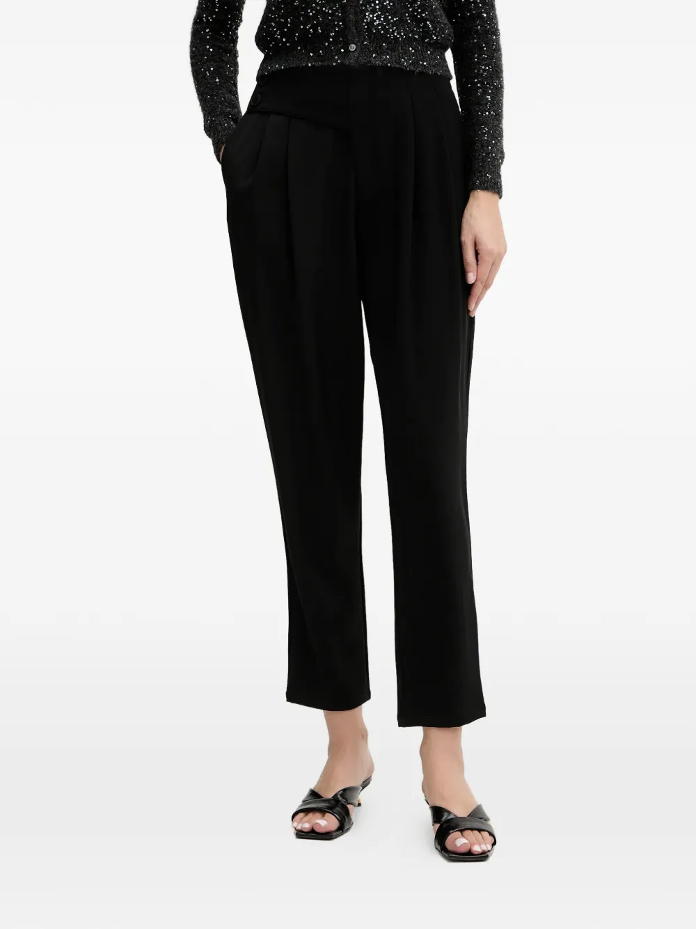 FRACOMINA buttoned pleated trousers | Black | Image 1