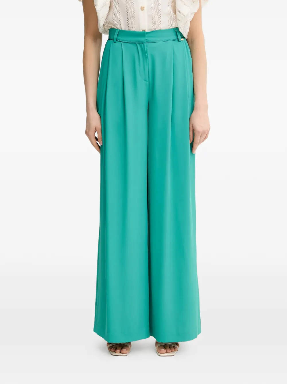 FRACOMINA pleated wide-leg trousers - Verde