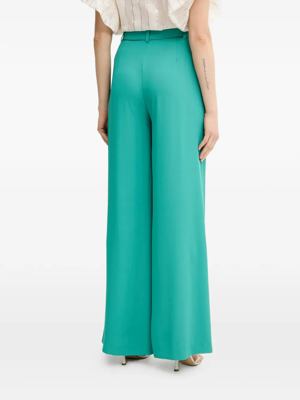  Fracomina Pleated Wide-leg Trousers - Green 