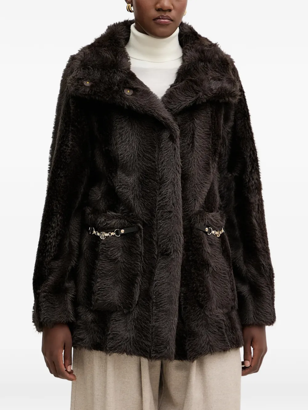 FRACOMINA chain detail coat - Marrone