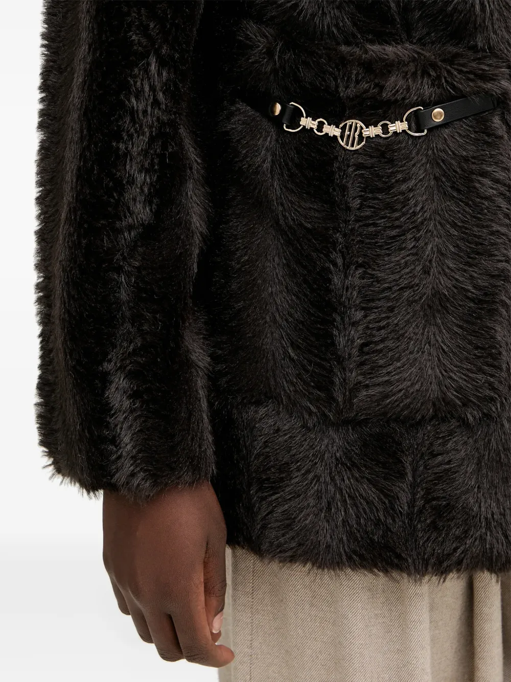 FRACOMINA Jas met kettingdetail Bruin