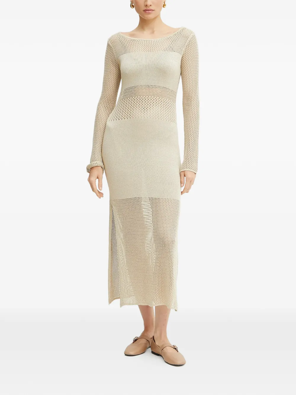 FRACOMINA side slits dress - Beige