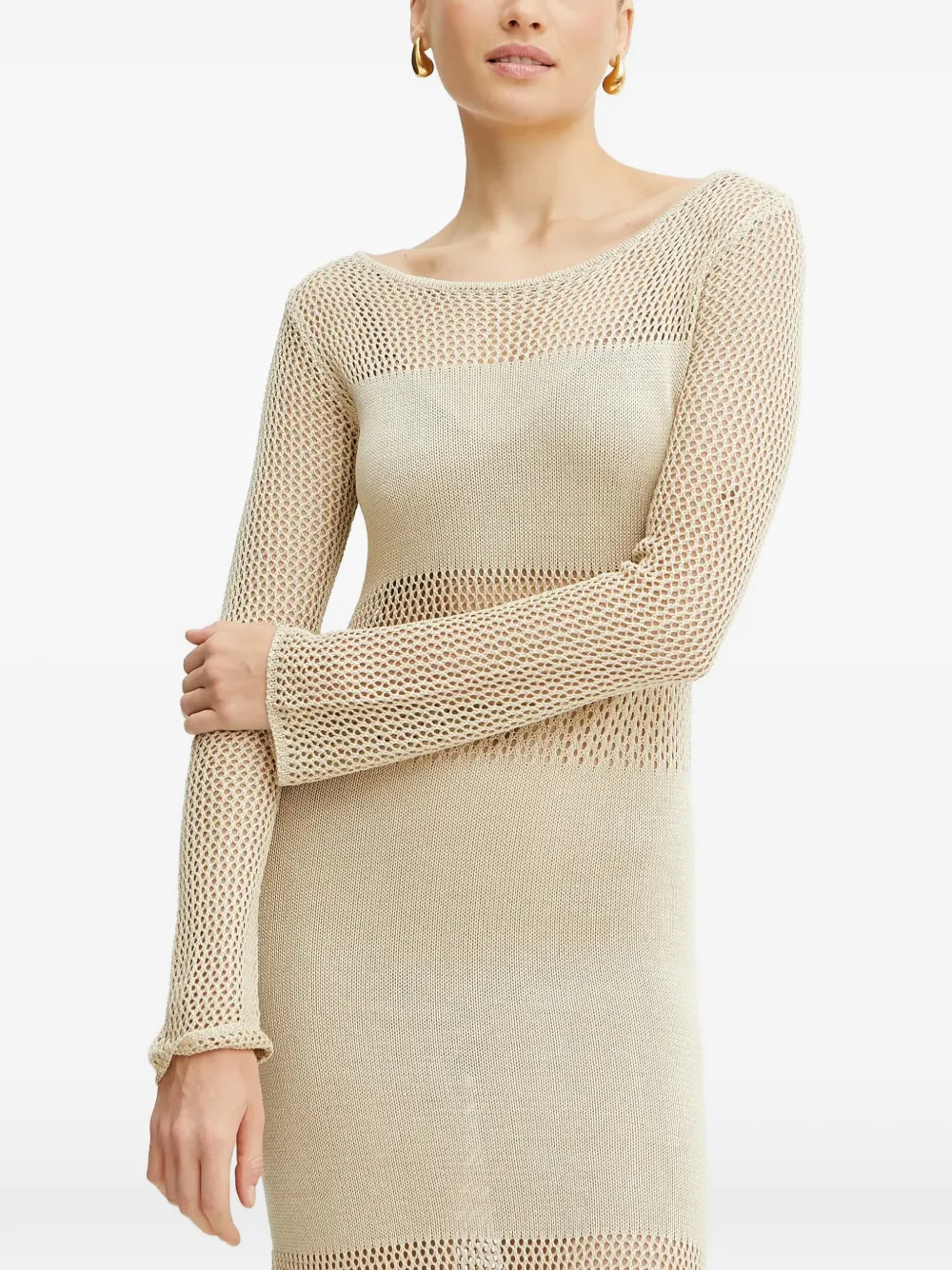 FRACOMINA side slits dress - Toni neutri