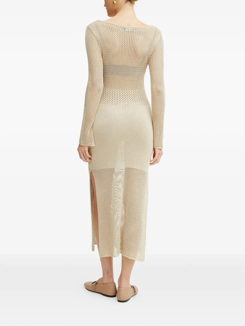FRACOMINA Jurk met zijsplitten Beige