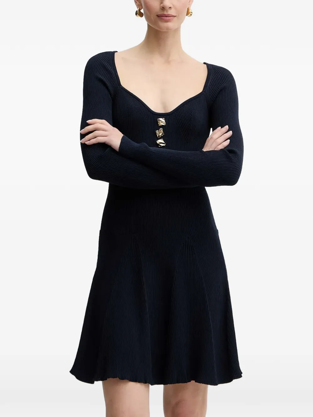 FRACOMINA sweetheart-neck mini dress - Blu