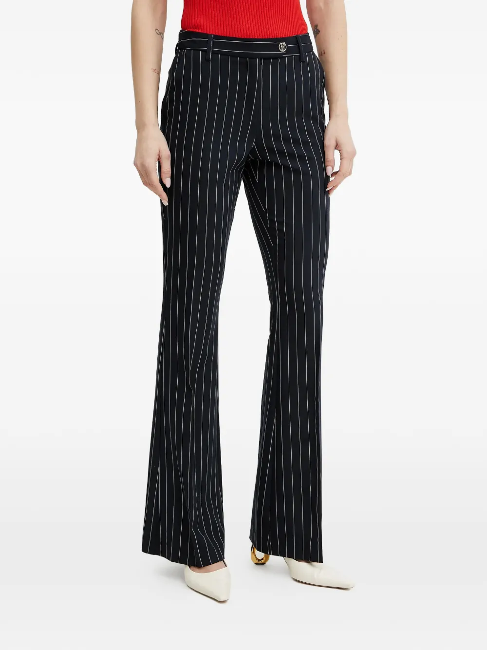 FRACOMINA pinstripe embellished trousers - Schwarz