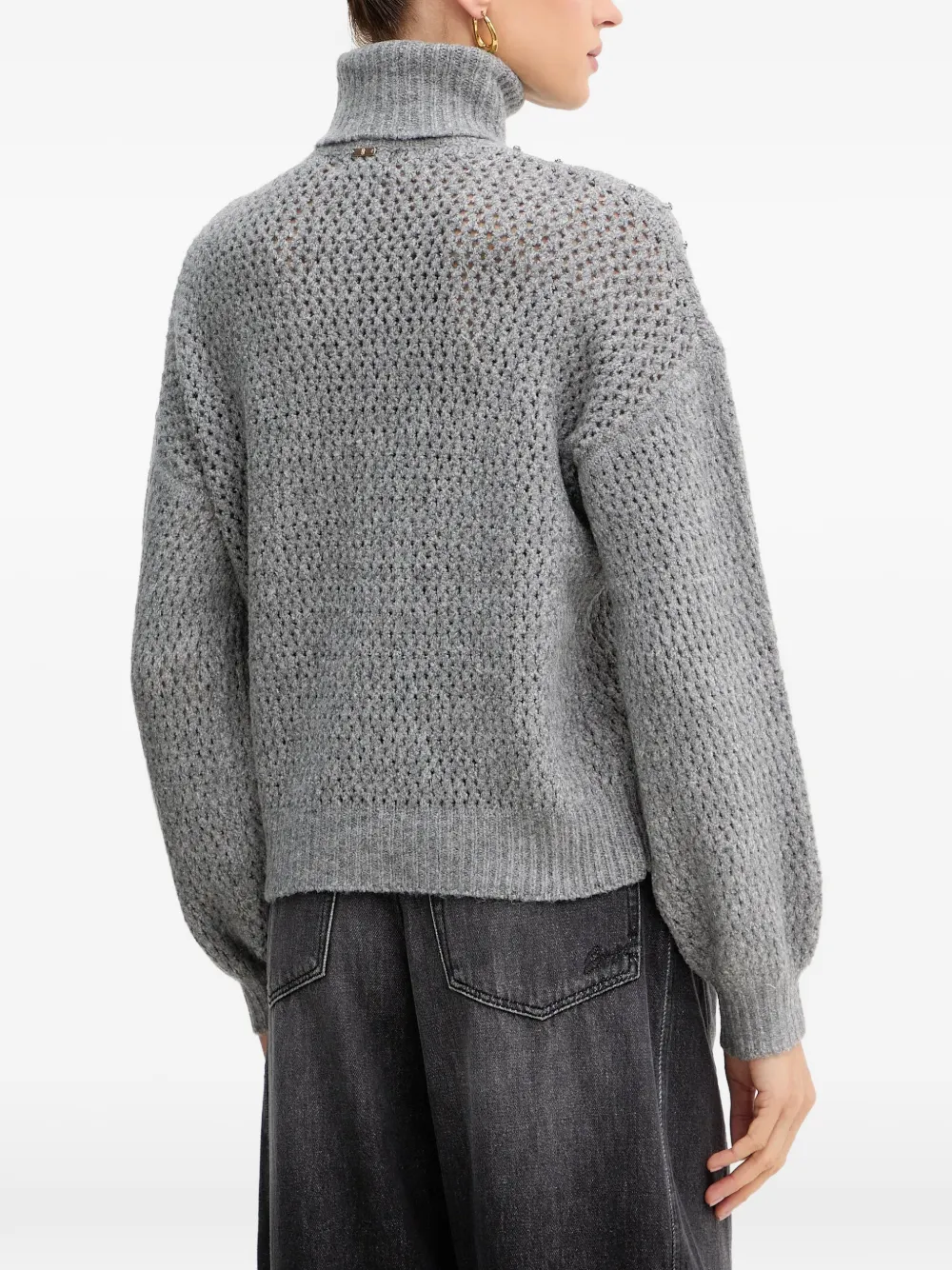  Fracomina Embellished Roll-neck Sweater - Grey 
