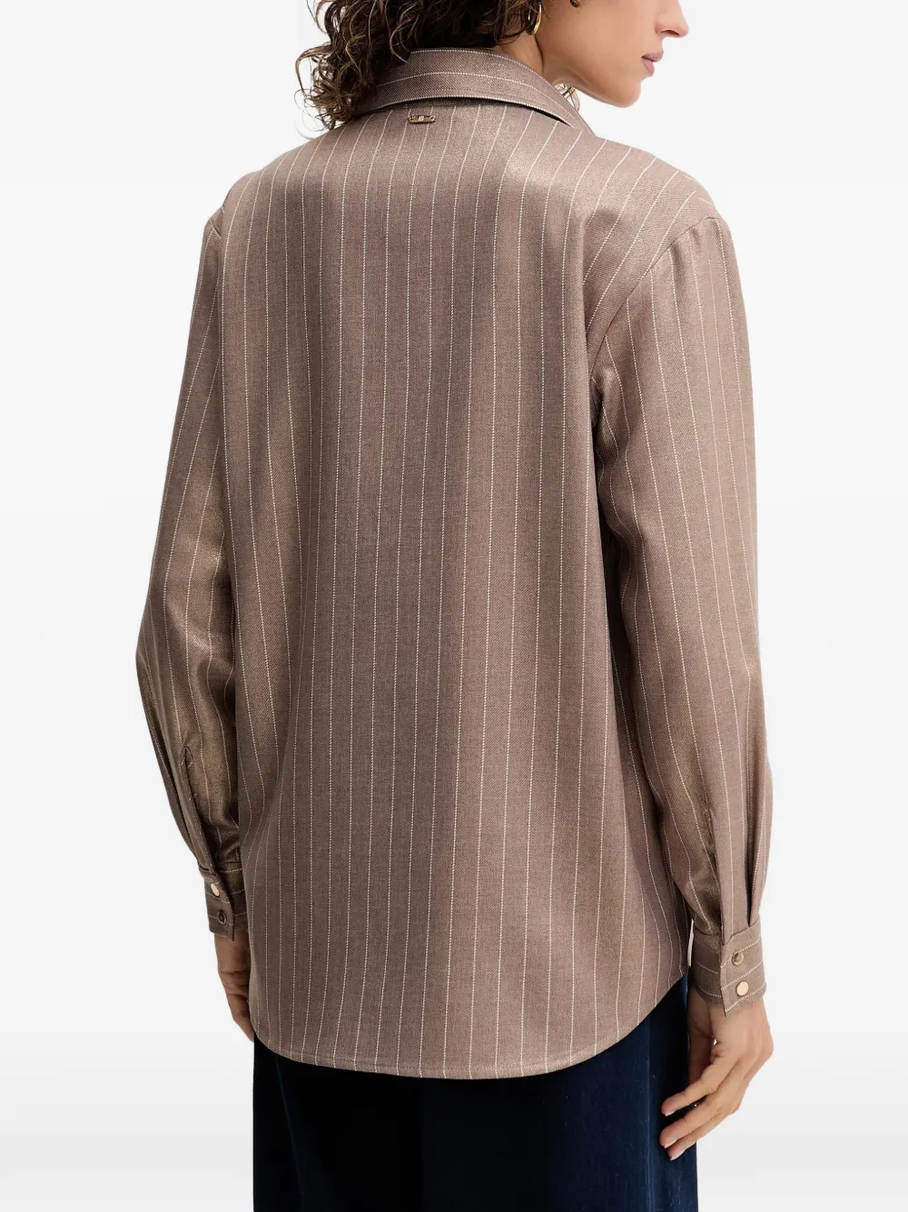 Pinstripe-Print Flap-Pocket Shirt