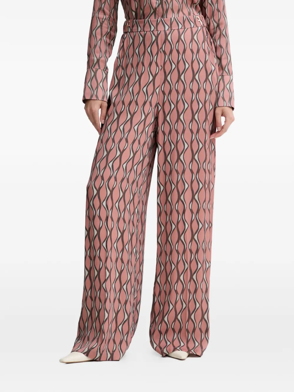 FRACOMINA patterned wide-leg trousers - Rosa