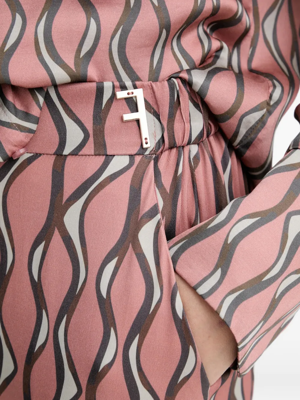 Patterned Wide-Leg Trousers